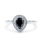 Pear Teardrop Natural Stone Wedding Ring