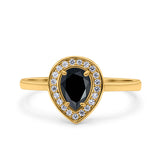 Pear Teardrop Natural Stone Wedding Ring