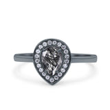 Pear Teardrop Natural Stone Wedding Ring