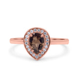 Pear Teardrop Natural Stone Wedding Ring