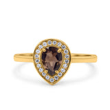 Pear Teardrop Natural Stone Wedding Ring