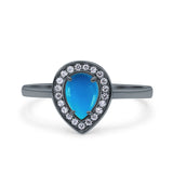 Pear Teardrop Natural Stone Wedding Ring