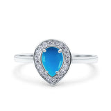 Pear Teardrop Natural Stone Wedding Ring