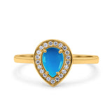 Pear Teardrop Natural Stone Wedding Ring