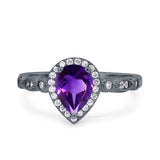 Pear Natural Stone Beaded Ring