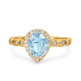 Pear Natural Stone Beaded Ring