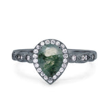 Pear Natural Stone Beaded Ring