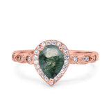 Pear Natural Stone Beaded Ring