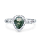 Pear Natural Stone Beaded Ring