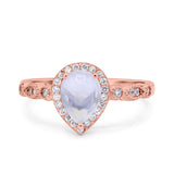 Pear Natural Stone Beaded Ring