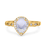 Pear Natural Stone Beaded Ring