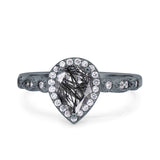 Pear Natural Stone Beaded Ring