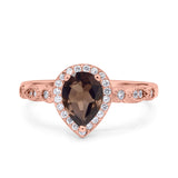 Pear Natural Stone Beaded Ring