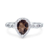 Pear Natural Stone Beaded Ring