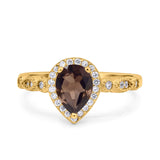 Pear Natural Stone Beaded Ring