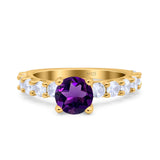 Round Natural Stone Cathedral Ring