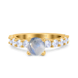 Round Natural Stone Cathedral Ring