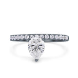 Pear Teardrop Natural Stone Wedding Ring