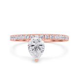 Pear Teardrop Natural Stone Wedding Ring