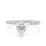 Pear Teardrop Moissanite Wedding Ring 925 Sterling Silver