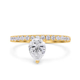 Pear Teardrop Natural Stone Wedding Ring