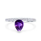 Pear Teardrop Natural Stone Wedding Ring