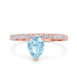 Pear Teardrop Natural Stone Wedding Ring