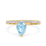 Pear Teardrop Natural Stone Wedding Ring