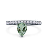 Pear Teardrop Natural Stone Wedding Ring