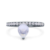 Pear Teardrop Natural Stone Wedding Ring