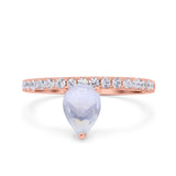 Pear Teardrop Natural Stone Wedding Ring
