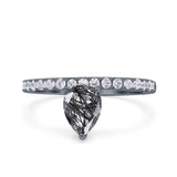 Pear Teardrop Natural Stone Wedding Ring