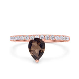 Pear Teardrop Natural Stone Wedding Ring