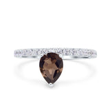 Pear Teardrop Natural Stone Wedding Ring