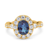 Oval Natural Stone Art Deco Ring