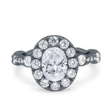 Oval Natural Stone Art Deco Ring