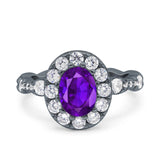 Oval Natural Stone Art Deco Ring