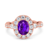 Oval Natural Stone Art Deco Ring