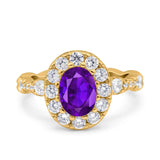 Oval Natural Stone Art Deco Ring