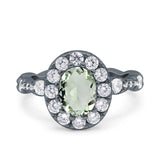 Oval Natural Stone Art Deco Ring