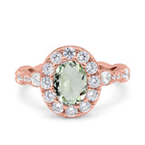 Oval Natural Stone Art Deco Ring