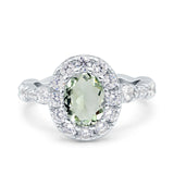 Oval Natural Stone Art Deco Ring