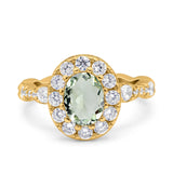 Oval Natural Stone Art Deco Ring