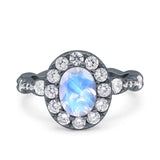 Oval Natural Stone Art Deco Ring