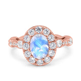 Oval Natural Stone Art Deco Ring