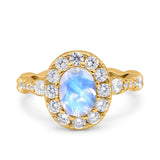 Oval Natural Stone Art Deco Ring