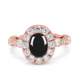 Oval Natural Stone Art Deco Ring