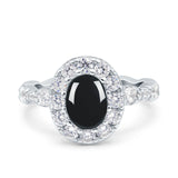 Oval Natural Stone Art Deco Ring