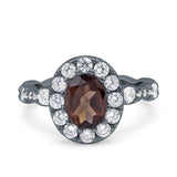 Oval Natural Stone Art Deco Ring