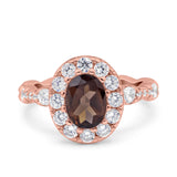 Oval Natural Stone Art Deco Ring